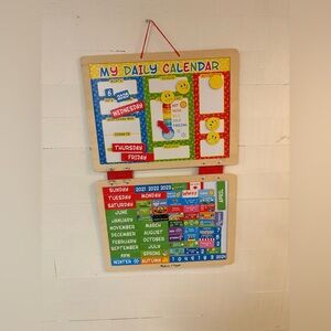 Melissa & Doug My Magnetic Daily Calendar Wooden Learning Toy EUC